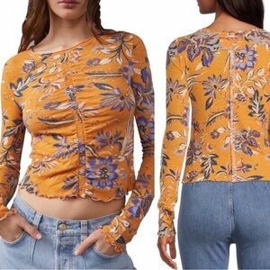 We The Free Dreamed of You Floral Ruched Long Sleeve Size S